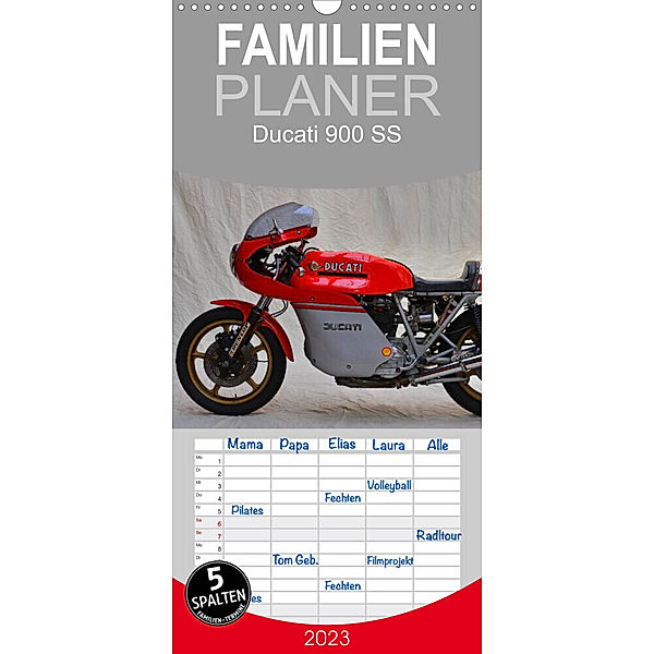 Familienplaner Ducati 900 SS (Wandkalender 2023 , 21 cm x 45 cm, hoch), Ingo Laue
