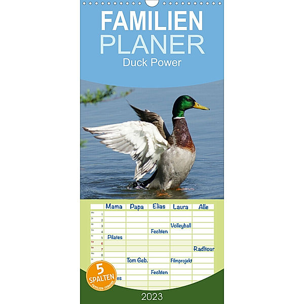 Familienplaner Duck Power (Wandkalender 2023 , 21 cm x 45 cm, hoch), Kattobello