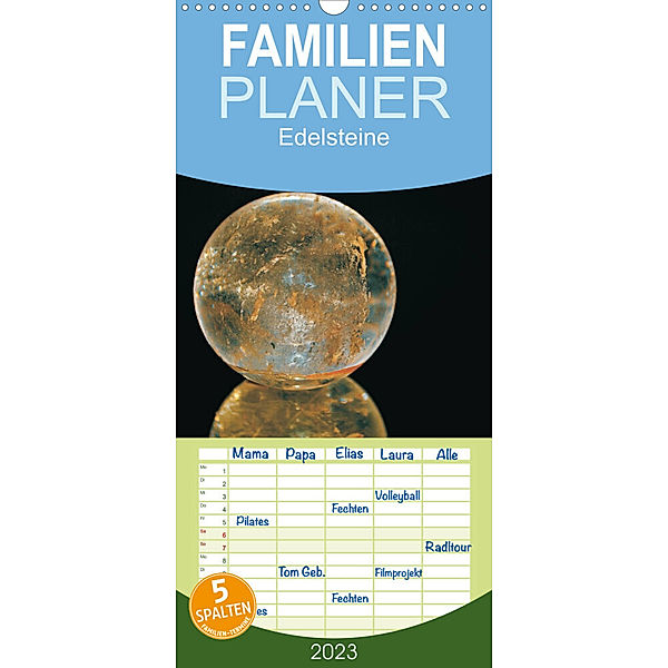 Familienplaner Edelsteine - Ansichten von Ulrike SSK (Wandkalender 2023 , 21 cm x 45 cm, hoch), Ulrike SSK