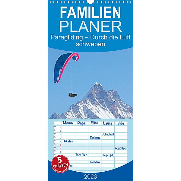 Familienplaner Edition Funsport: Paragliding - Durch die Luft schweben (Wandkalender 2023 , 21 cm x 45 cm, hoch), Calvendo