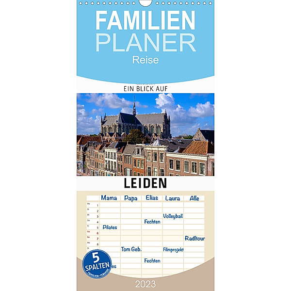 Familienplaner Ein Blick auf Leiden (Wandkalender 2023 , 21 cm x 45 cm, hoch), Markus W. Lambrecht