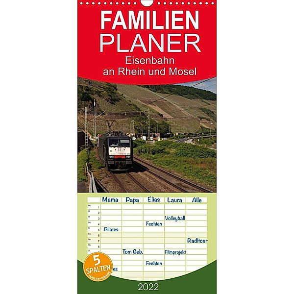 Familienplaner Eisenbahn an Rhein und Mosel 2022 (Wandkalender 2022 , 21 cm x 45 cm, hoch), Stefan Jeske, Jan Filthaus, Jan van Dyk