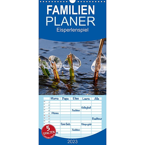 Familienplaner Eisperlenspiel (Wandkalender 2023 , 21 cm x 45 cm, hoch), Irk Boockhoff