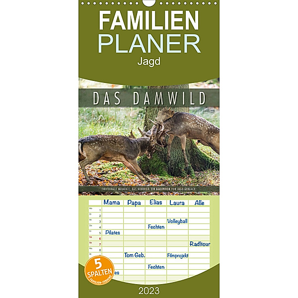 Familienplaner Emotionale Momente: Das Damwild. (Wandkalender 2023 , 21 cm x 45 cm, hoch), Ingo Gerlach
