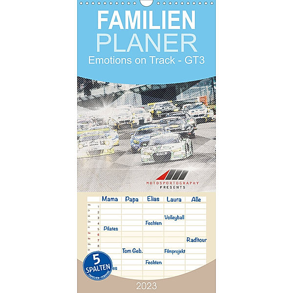 Familienplaner Emotions on Track - Langstreckenmeisterschaft am Nürburgring - GT3 (Wandkalender 2023 , 21 cm x 45 cm, hoch), Christian Schick