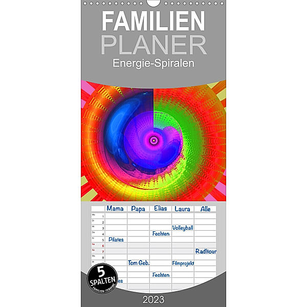 Familienplaner Energie-Spiralen (Wandkalender 2023 , 21 cm x 45 cm, hoch), Ramon Labusch