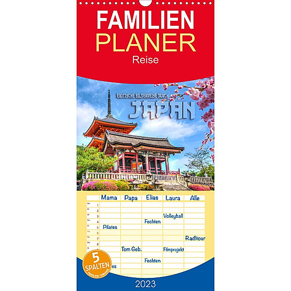 Familienplaner Exotische Bilderreise durch Japan (Wandkalender 2023 , 21 cm x 45 cm, hoch), Renate Bleicher