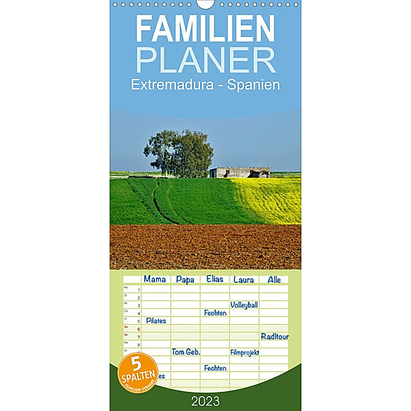 Familienplaner Extremadura Spanien (Wandkalender 2023 , 21 cm x 45 cm, hoch), insideportugal