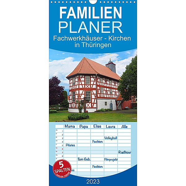 Familienplaner Fachwerkhäuser - Kirchen in Thüringen (Wandkalender 2023 , 21 cm x 45 cm, hoch), Angelika keller