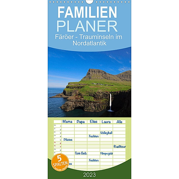 Familienplaner Färöer - Trauminseln im Nordatlantik (Wandkalender 2023 , 21 cm x 45 cm, hoch), been.there.recently