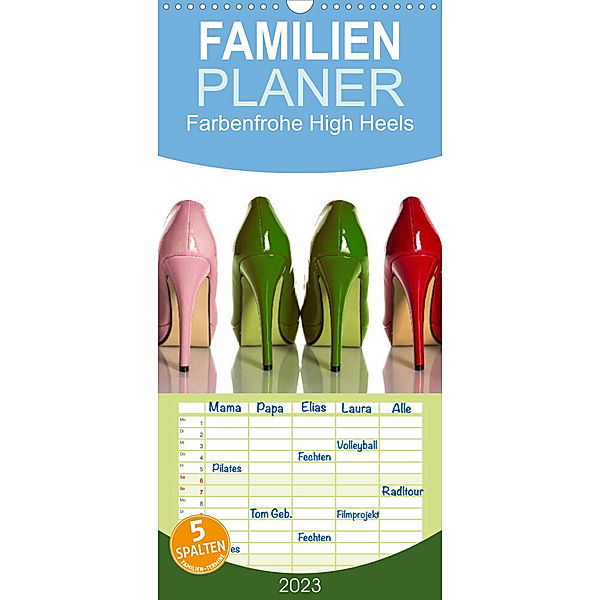 Familienplaner Farbenfrohe High Heels (Wandkalender 2023 , 21 cm x 45 cm, hoch), Britta Laser