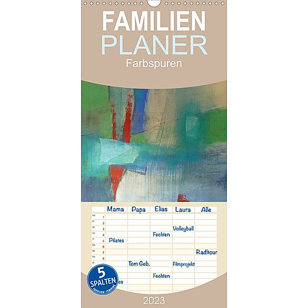 Familienplaner Farbspuren - Kunstkalender (Wandkalender 2023 , 21 cm x 45 cm, hoch), Susanne Tomasch