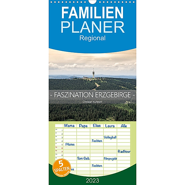 Familienplaner Faszination Erzgebirge (Wandkalender 2023 , 21 cm x 45 cm, hoch), N N