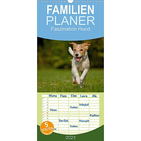 Familienplaner Faszination Hund (Wandkalender 2023 , 21 cm x 45 cm, hoch), Melanie Bischof, Tierfotografie Bischof