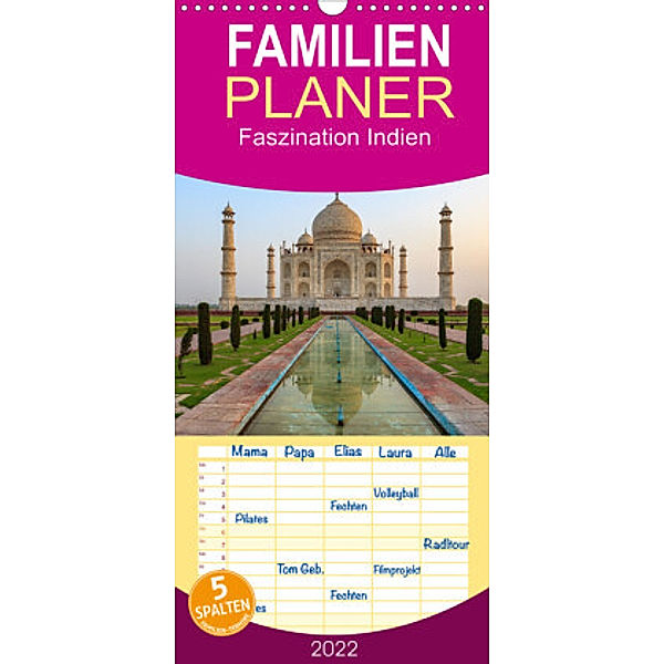 Familienplaner Faszination Indien (Wandkalender 2022 , 21 cm x 45 cm, hoch), Roland Brack