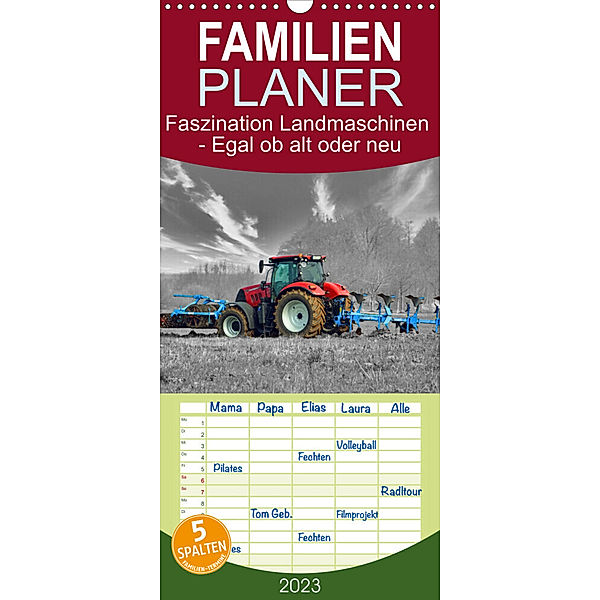 Familienplaner Faszination Landmaschinen - Egal ob alt oder neu (Wandkalender 2023 , 21 cm x 45 cm, hoch), Claudia Kleemann