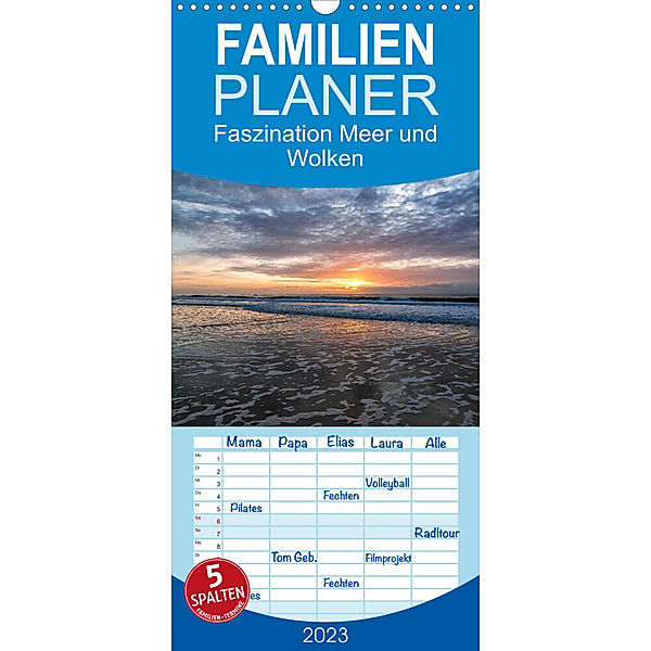 Familienplaner Faszination Meer und Wolken (Wandkalender 2023 , 21 cm x 45 cm, hoch), Klaus Hoffmann