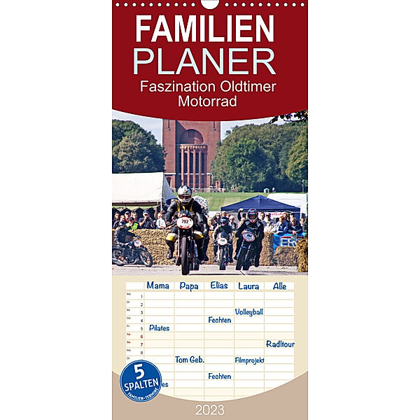 Familienplaner Faszination Oldtimer Motorrad - Momentaufnahmen von Hamburger Stadtparkrennen (Wandkalender 2023 , 21 cm x 45 cm, hoch), Stephan Käufer