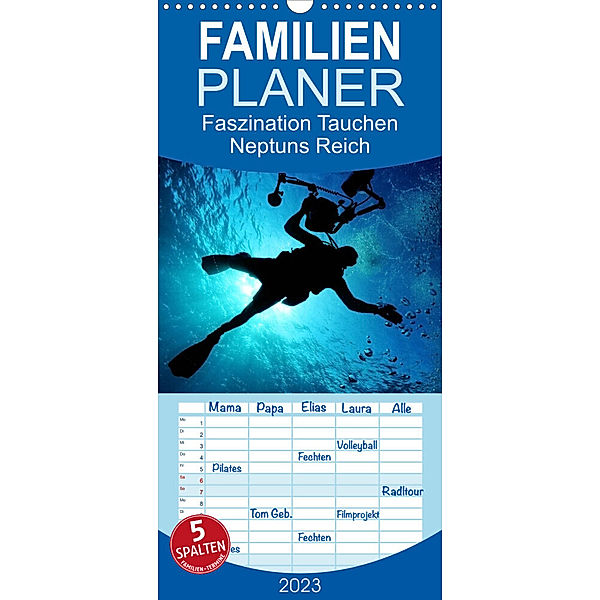 Familienplaner Faszination Tauchen - Neptuns Reich (Wandkalender 2023 , 21 cm x 45 cm, hoch), Elisabeth Stanzer