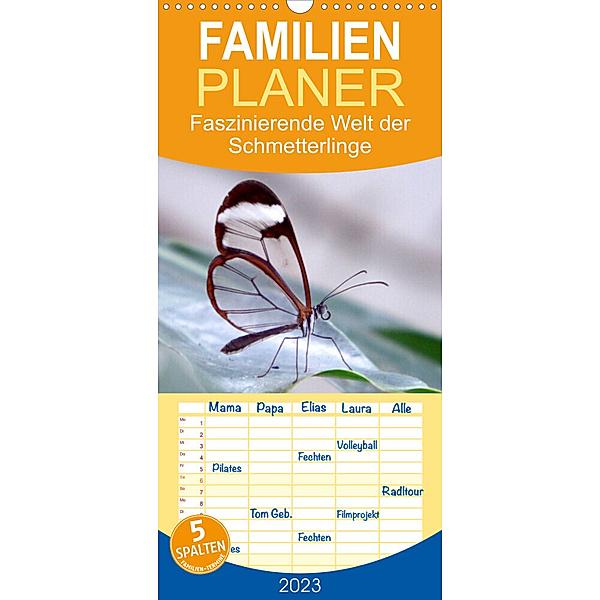 Familienplaner Faszinierende Welt der Schmetterlinge (Wandkalender 2023 , 21 cm x 45 cm, hoch), Pocketkai