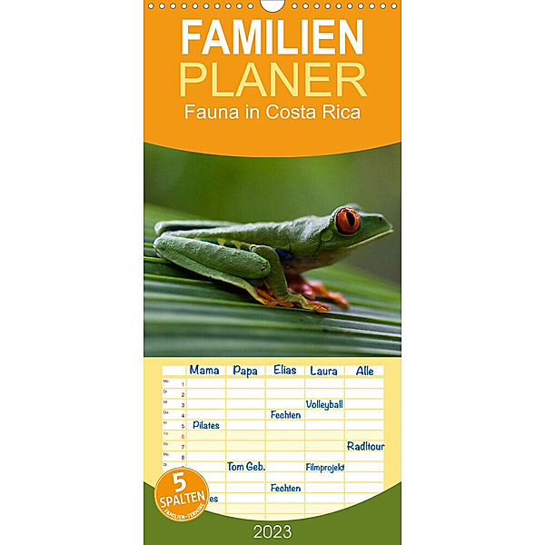 Familienplaner Fauna in Costa Rica (Wandkalender 2023 , 21 cm x 45 cm, hoch), Beate Bussenius