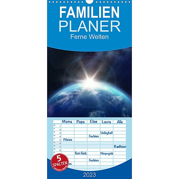 Familienplaner Ferne Welten (Wandkalender 2023 , 21 cm x 45 cm, hoch), Markus Gann (magann)