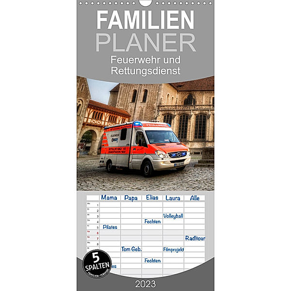 Familienplaner Feuerwehr und Rettungsdienst (Wandkalender 2023 , 21 cm x 45 cm, hoch), Markus Will