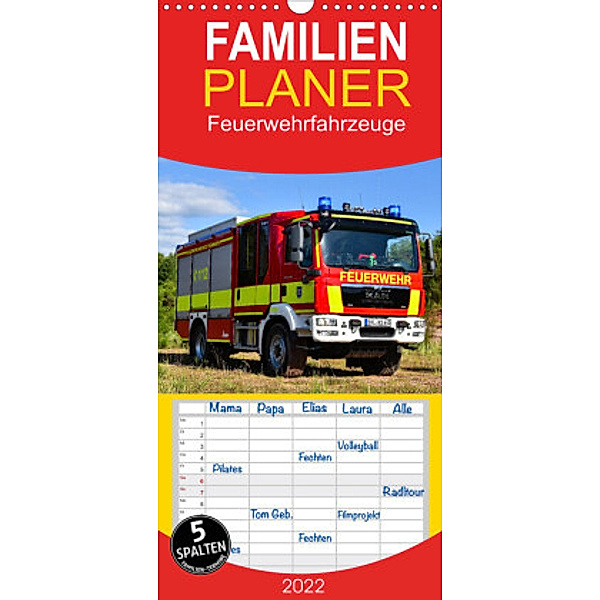 Familienplaner Feuerwehrfahrzeuge (Wandkalender 2022 , 21 cm x 45 cm, hoch), MH Photoart & Medien / Marcus Heinz