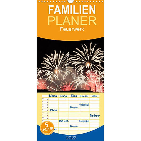 Familienplaner Feuerwerk (Wandkalender 2022 , 21 cm x 45 cm, hoch), Tim E. Klein