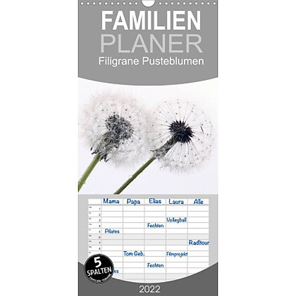 Familienplaner Filigrane Pusteblumen / Geburtstagskalender (Wandkalender 2022 , 21 cm x 45 cm, hoch), SchnelleWelten