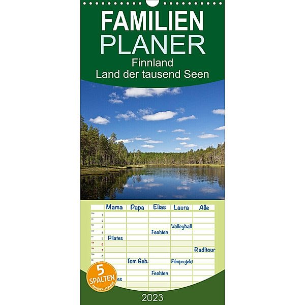 Familienplaner Finnland - Land der tausend Seen (Wandkalender 2023 , 21 cm x 45 cm, hoch), Anja Ergler