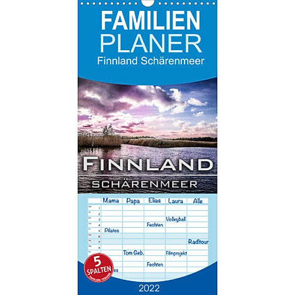 Familienplaner Finnland Schärenmeer (Wandkalender 2022 , 21 cm x 45 cm, hoch), Oliver Pinkoss Photostorys