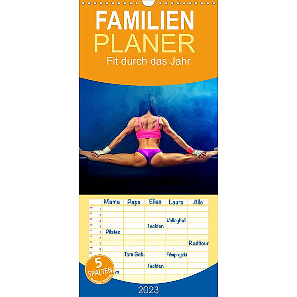 Familienplaner Fit durch das Jahr. Training für einen gesunden Körper (Wandkalender 2023 , 21 cm x 45 cm, hoch), Rose Hurley