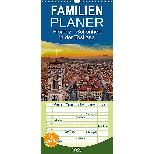 Familienplaner Florenz - Schönheit in der Toskana (Wandkalender 2023 , 21 cm x 45 cm, hoch), Peter Roder