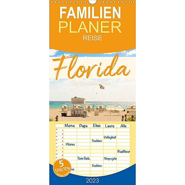 Familienplaner Florida - The Sunshine State (Wandkalender 2023 , 21 cm x 45 cm, hoch), Benjamin Lederer