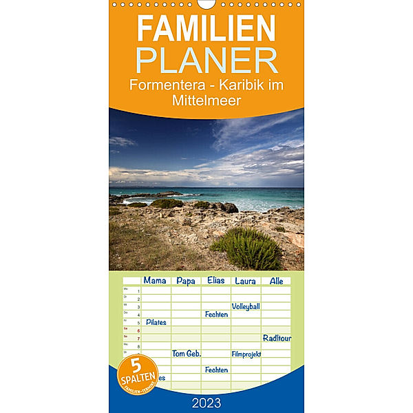 Familienplaner Formentera - Karibik im Mittelmeer (Wandkalender 2023 , 21 cm x 45 cm, hoch), Thomas Deter