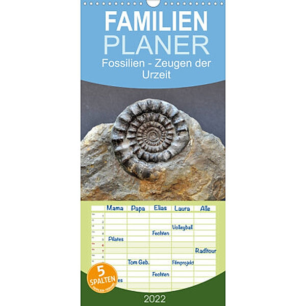 Familienplaner Fossilien - Zeugen der Urzeit (Wandkalender 2022 , 21 cm x 45 cm, hoch), Renate Wagner