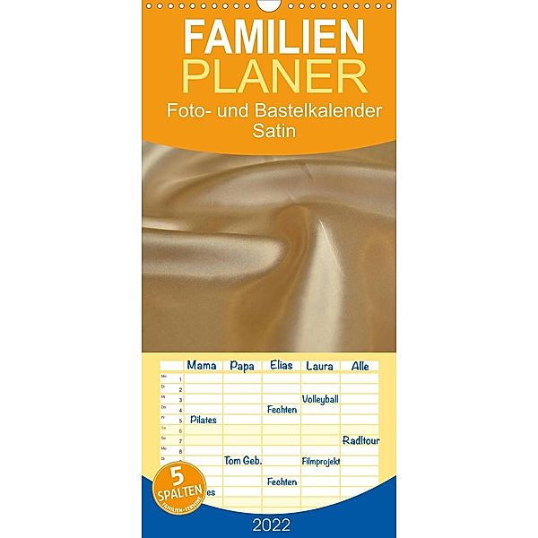 Familienplaner Foto- und Bastelkalender Satin - Stilvoll zum Selbstgestalten (Wandkalender 2022 , 21 cm x 45 cm, hoch), Maximilian Buckstern