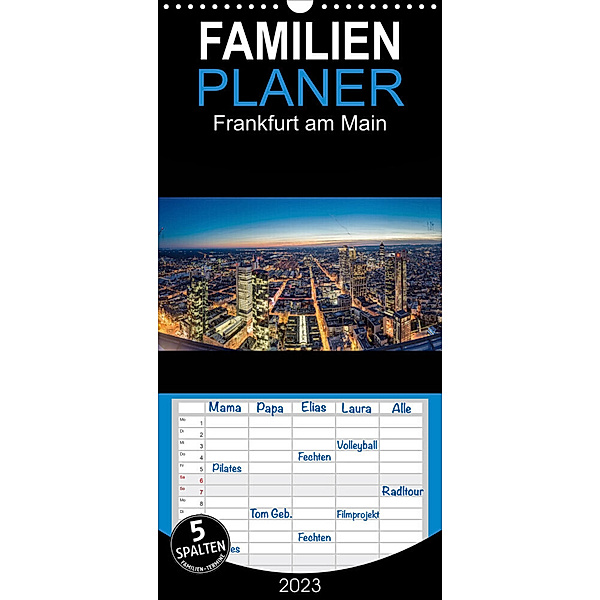 Familienplaner Frankfurt am Main (Wandkalender 2023 , 21 cm x 45 cm, hoch), Peter Eberhardt