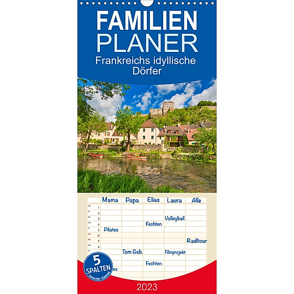 Familienplaner Frankreichs idyllische Dörfer (Wandkalender 2023 , 21 cm x 45 cm, hoch), Tanja Voigt