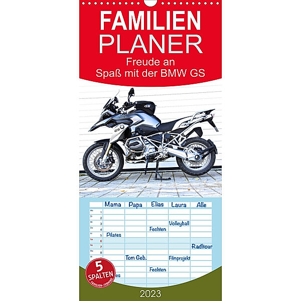 Familienplaner Freude an - Spaß mit der BMW GS (Wandkalender 2023 , 21 cm x 45 cm, hoch), Johann Ascher