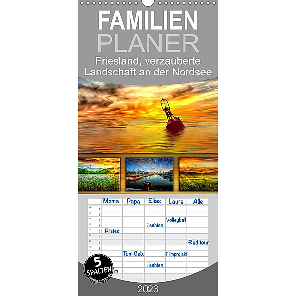 Familienplaner Friesland, verzauberte Landschaft an der Nordsee (Wandkalender 2023 , 21 cm x 45 cm, hoch), Peter Roder