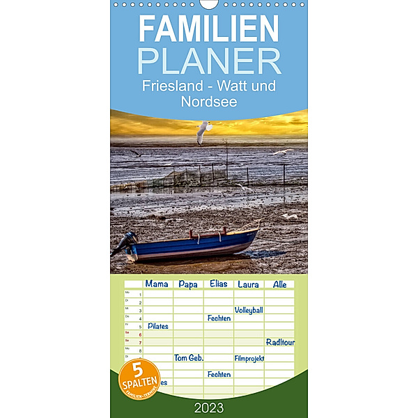 Familienplaner Friesland - Watt und Nordsee (Wandkalender 2023 , 21 cm x 45 cm, hoch), Peter Roder