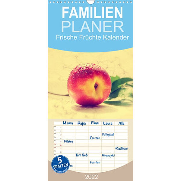 Familienplaner Frische Früchte Kalender (Wandkalender 2022 , 21 cm x 45 cm, hoch), Tanja Riedel