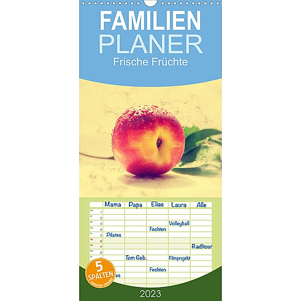 Familienplaner Frische Früchte (Wandkalender 2023 , 21 cm x 45 cm, hoch), Avianaarts Design Fotografie by Tanja Riedel