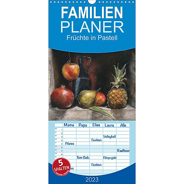 Familienplaner Früchte in Pastell (Wandkalender 2023 , 21 cm x 45 cm, hoch), Jitka Krause
