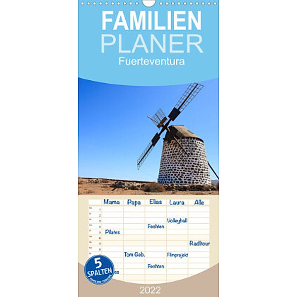 Familienplaner Fuerteventura (Wandkalender 2022 , 21 cm x 45 cm, hoch), Denny Hildenbrandt
