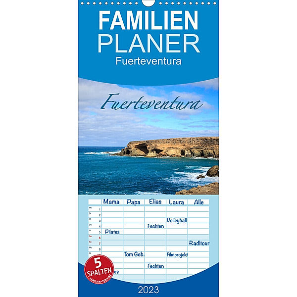Familienplaner Fuerteventura (Wandkalender 2023 , 21 cm x 45 cm, hoch), Dominik Wigger
