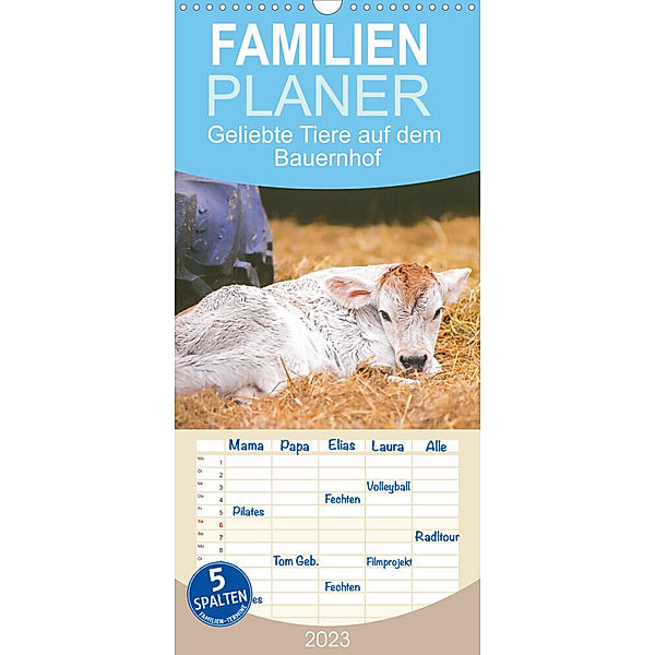 Familienplaner Geliebte Tiere auf dem Bauernhof (Wandkalender 2023 , 21 cm x 45 cm, hoch), Carola Vahldiek