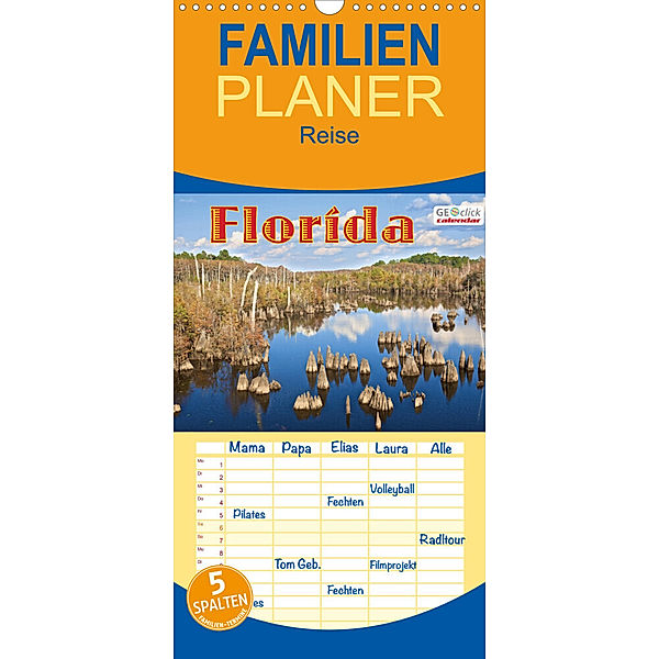 Familienplaner GEOclick calendar: Florida (Wandkalender 2023 , 21 cm x 45 cm, hoch), Klaus Feske